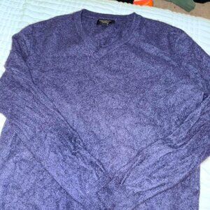 Club Room Cashmere V Neck Sweater Navy Blue Size XL Like New